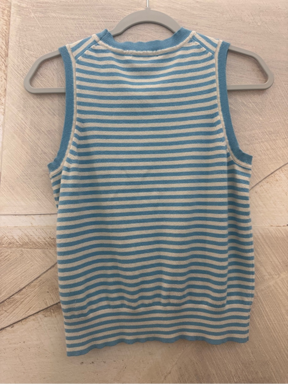 Free Assembly Blue Cream Striped Sweater Tank Size M